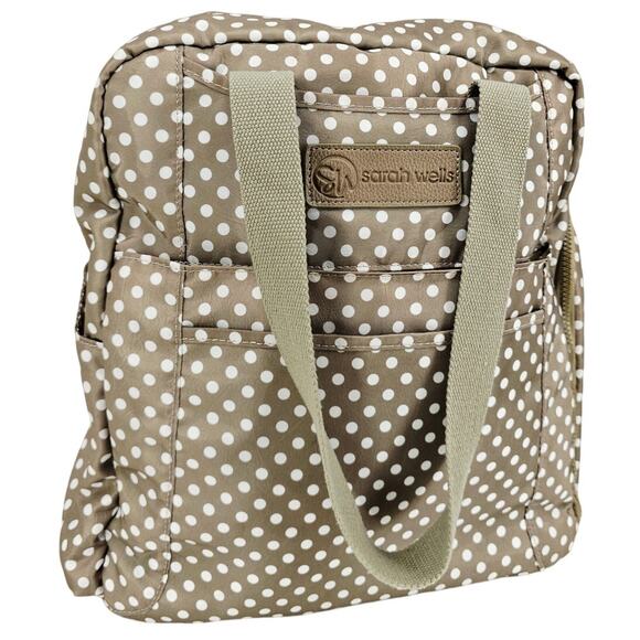 Sarah Wells Kelly Convertible Breast Pump Bag Backpack Gray Polka Dot - Picture 1 of 15